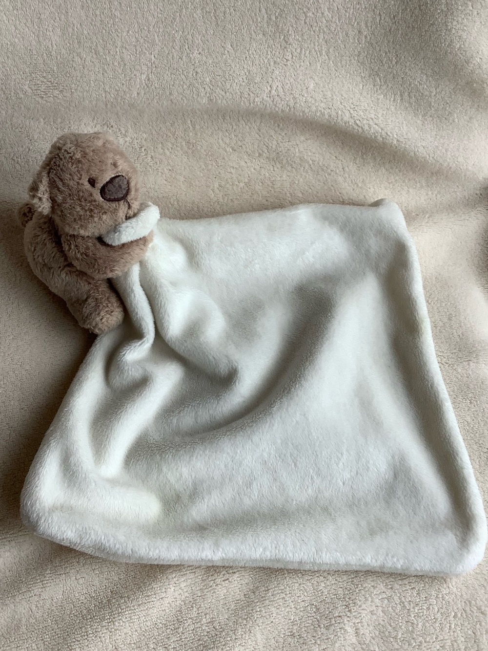 George Plush Brown and Cream Full Body Bear Lovey Security Blanket Toy